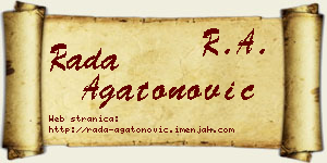 Rada Agatonović vizit kartica